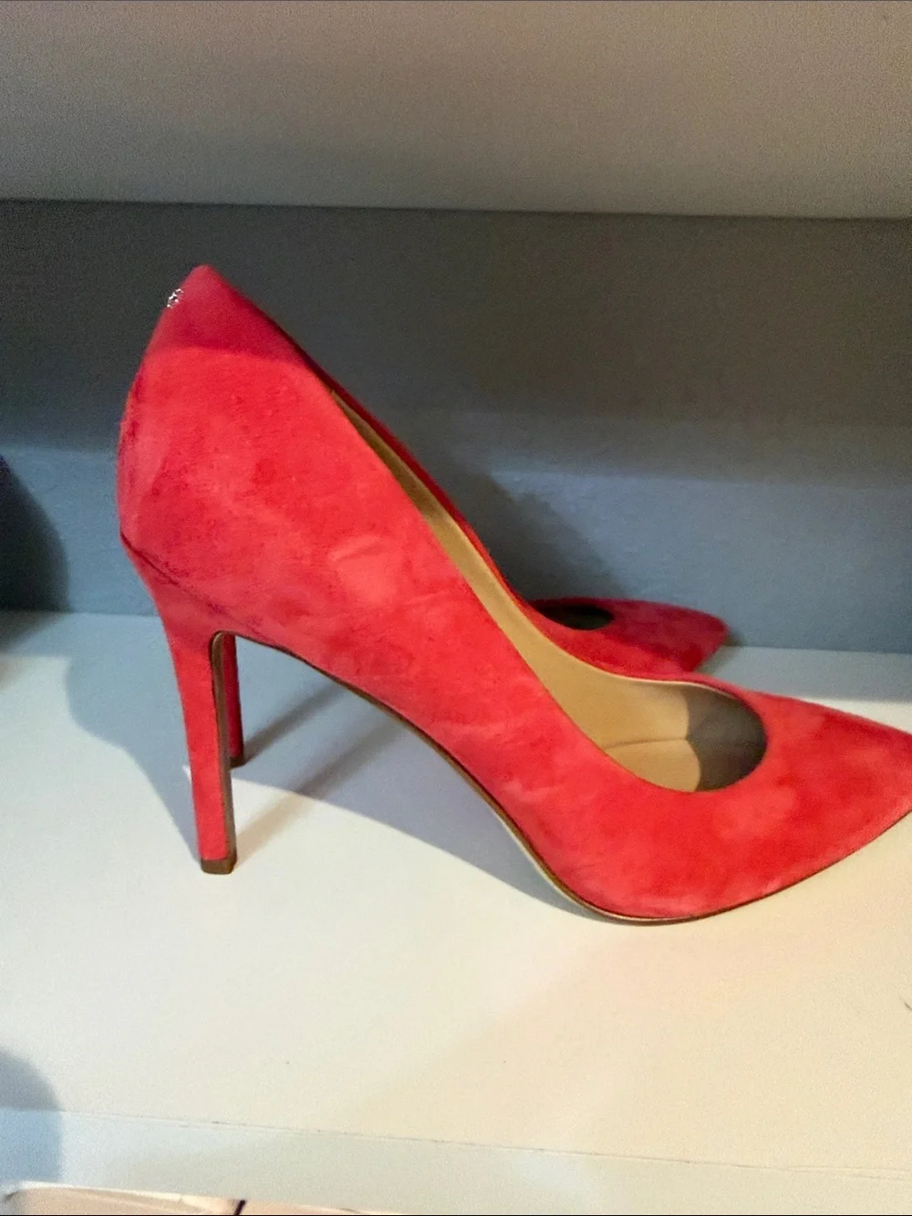 Women's Coral Suede Pointed-Toe Stiletto Pumps - Picture 3 of 8